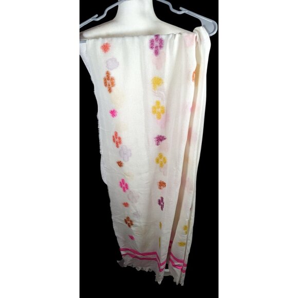 Gap Spring Themed Retro Fringe Jacquard Scarf - Picture 2 of 7